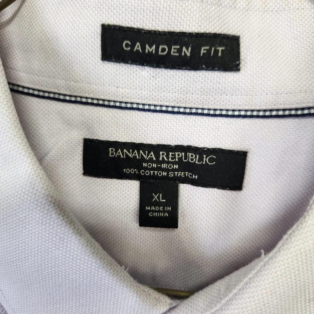 Banana Republic Mens XL Camden Fit Non-Iron Cotton Stretch Shirt‎ Light Purple